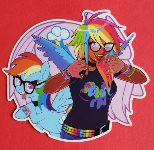 Girly Rainbow Sticker
